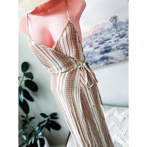 Heart Held in the Breeze textured gauzy wrap maxi coverup dress L - Picture 1 of 8